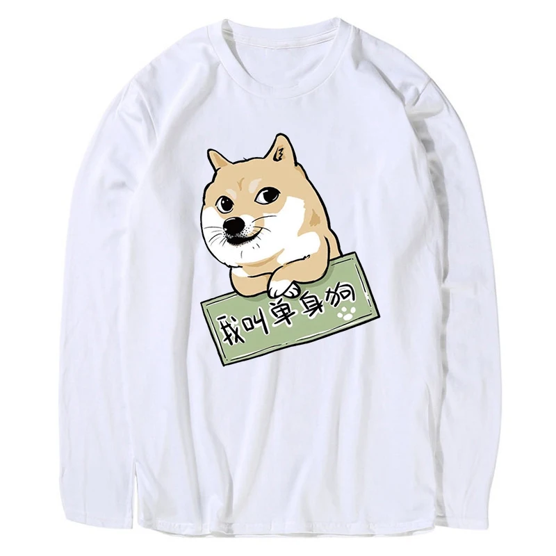 Funny Single Dag Letter T-shirt Men Hip Hop Streerwear Customized Cotton Soft Tshirt Tops Plus Size XXXL Long Sleeve Undershirt | Мужская