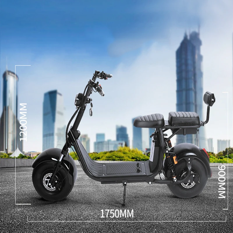 Взрослый Электрический мотоцикл citycoco велосипед электрический скутер съемный