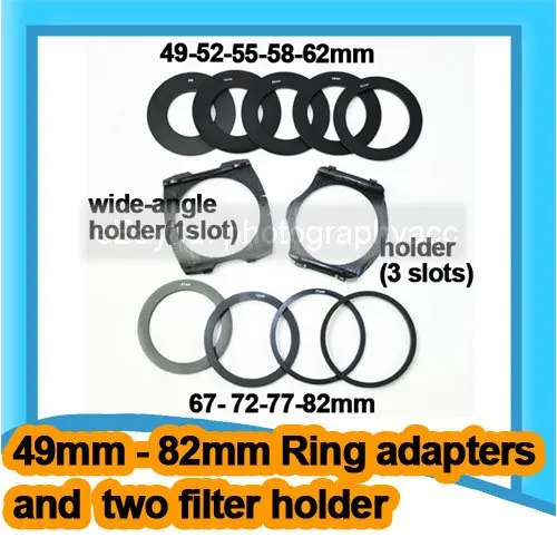 

9 Adapter ring + 2 Filter Holder for Cokin P series