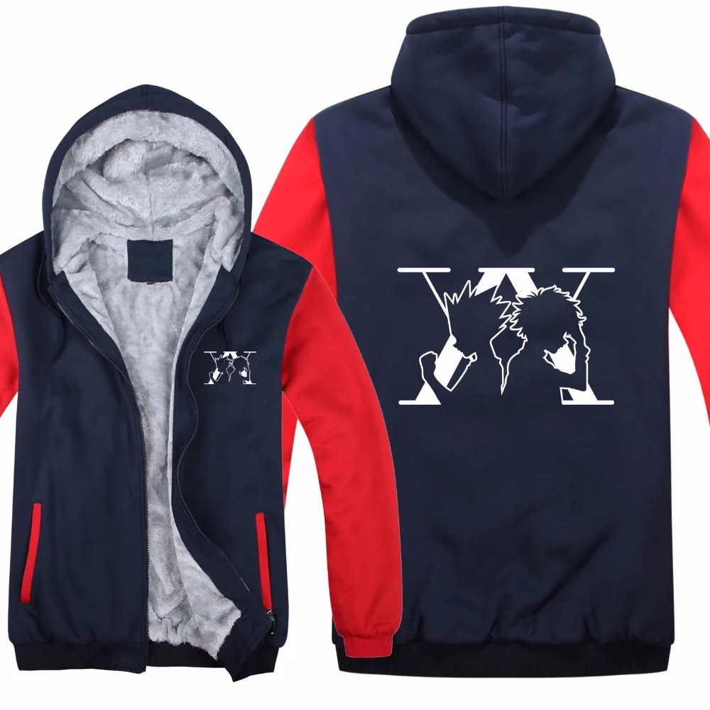 Толстовка С Капюшоном Мультфильма Hunter X охотника Утепленная зимняя флисовая