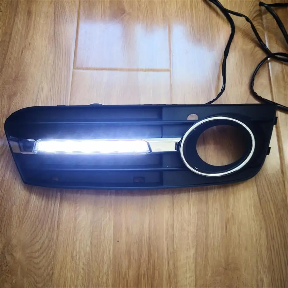 2 шт. светодиодный DRL для Audi A4 B8 2009 2010 2011 2012 автомобильный Стайлинг светодиодный DRL Дневной ходовой свет Дневной Свет Накладка на Противотуманные фары крышка