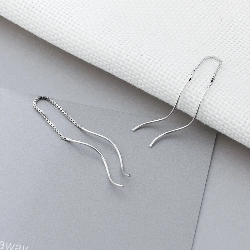 EIOLZJ Trendy Korean Earrings 925 Sterling Silver Earring for Women Sweet Ladyly Temperament Birthday Gift Free Jewelry Box | Украшения и