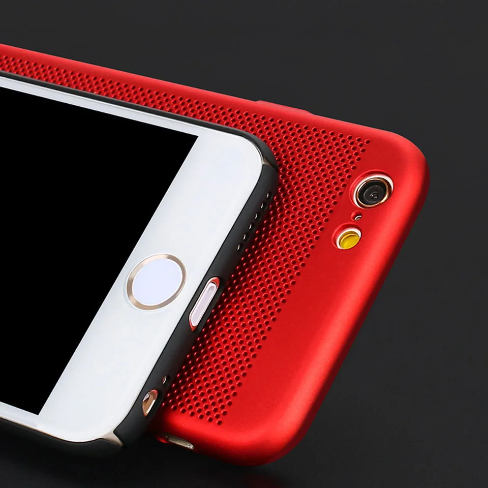 3D Mesh PC Heat Dissipation Plastic Case For iphone 7 SE 5 5s 6 6s 8 X Plus Cover Full Hard Matte Phone Cases Bag |