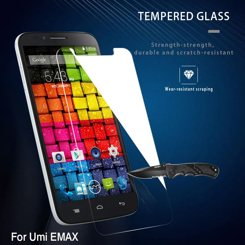 DyGod для UMI Emax закаленное Стекло спереди фильм Экран протектор 5 дюймов телефона
