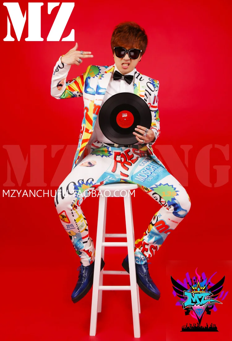 Лидер продаж 2021 мужская одежда Новый Dj Цвет изображения пиджак певица мужские