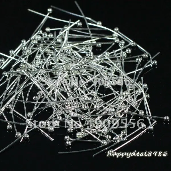 

1000Pcs/lot 0.5x30mm silver plated ball head pin Jewelry Finding P99-30