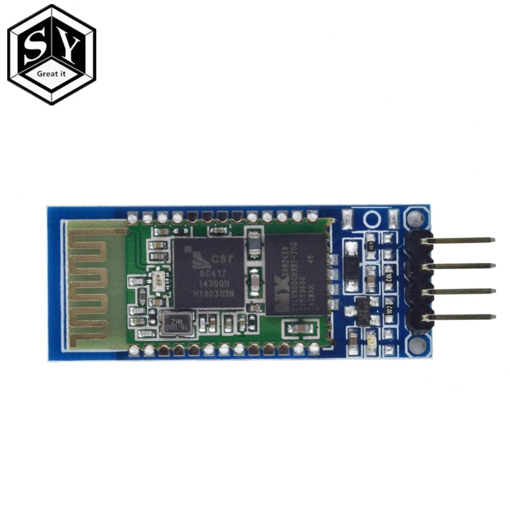Здорово 1 шт. HC06 HC-06 Беспроводной Серийный 4 Pin Радиотрансивер RS232 ttl Bluetooth модуль Подключаемый модуль для arduino