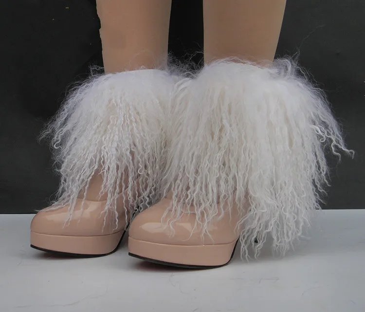 Новое поступление леди натуральный Тибет ягненка Мех животных legwarmer Полный Пелт шерсть овчины носки для девочек гетры используется