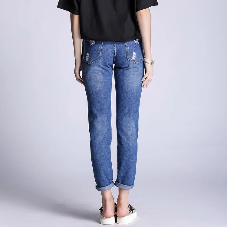 

New Women Summer Autumn Style Denim Pant Jeans Cowboy female casual Hollow out Full Length Hole plus size S~5XL