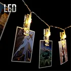 Светодиодная гирлянда с зажимами для фотографий, 1,5 м, 3 м, 4 м