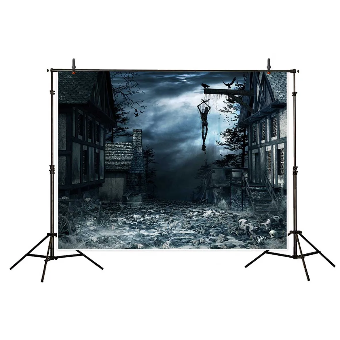 Allenjoy Хэллоуин ужасный фон висячий тело страшный костяной дом Темный фото