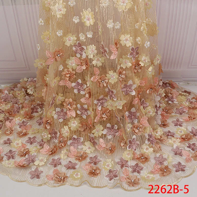 New Design Bridal French Lace Fabric 3d Applique Embroidery With Beaded African Tulle For Wedding Dress XZ2262B-3 | Дом и сад