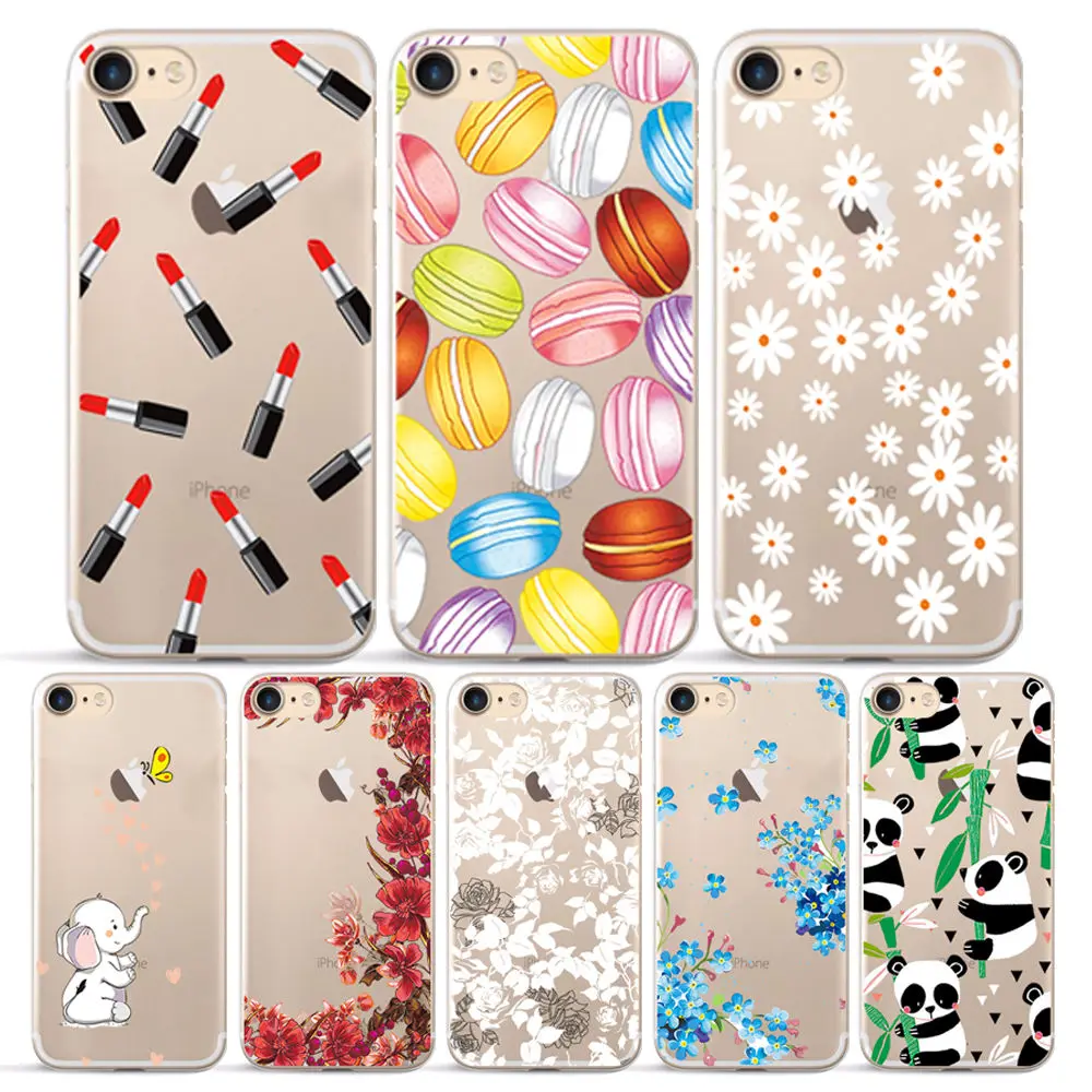 Transparent Silicone Case for Iphone 7 Soft TPU Cover 4S 5C 5S SE 6s 6 PLUS 8 plus X XS XR MAX Fundas |