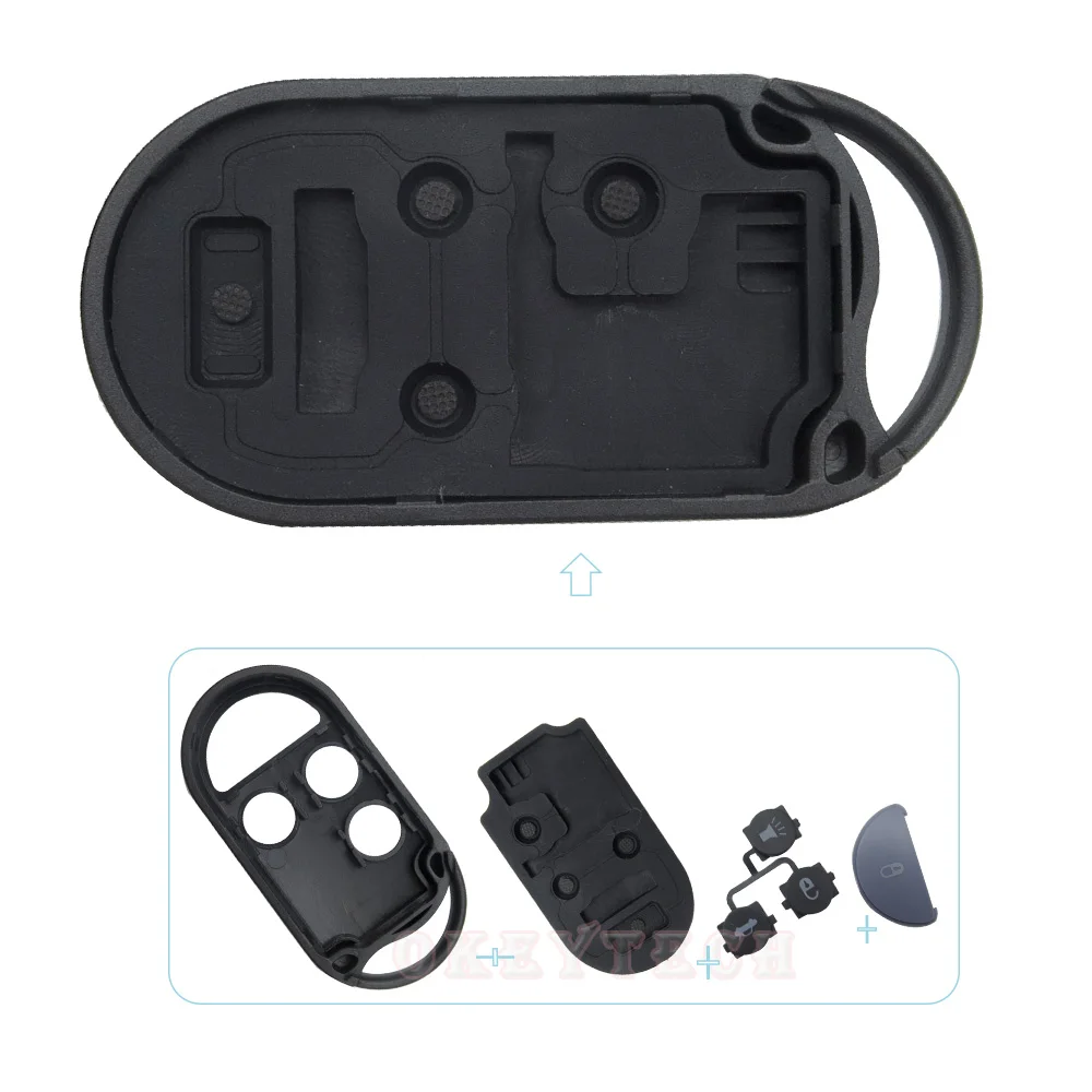 OkeyTech новая Замена без ключа дистанционного оболочки чехол Fob 4 кнопки костюм для