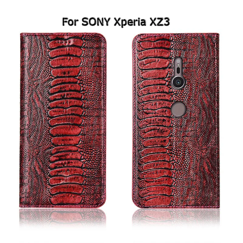 Роскошный чехол-подставка с зернистой поверхностью под страуса для sony Xperia XZ XZ1 XZ2 XZ3 XZ4 Compact Premium чехол из натуральной кожи чехол для телефона