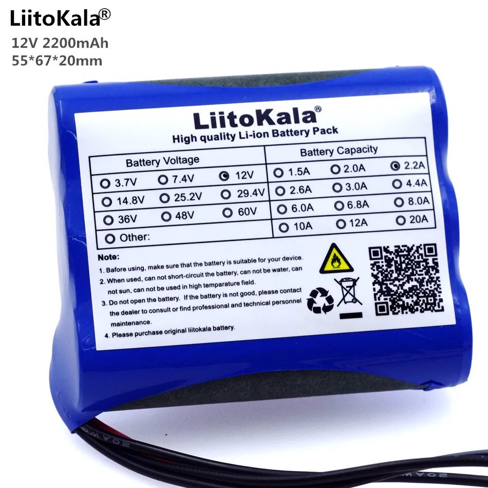 Аккумуляторная батарея Liitokala 12 В 2200 мАч 6 в 11 1 А 18650 в|battery pack|battery pack 12vbattery rechargeable |