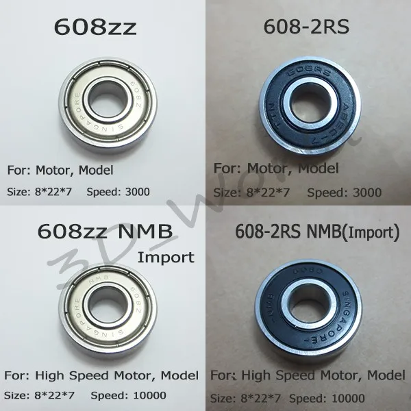 5 шт. подшипник с глубоким желобом 608ZZ 608z 2RS NMB 8X22X7 мм из стали 608 ZZ для 3d принтера