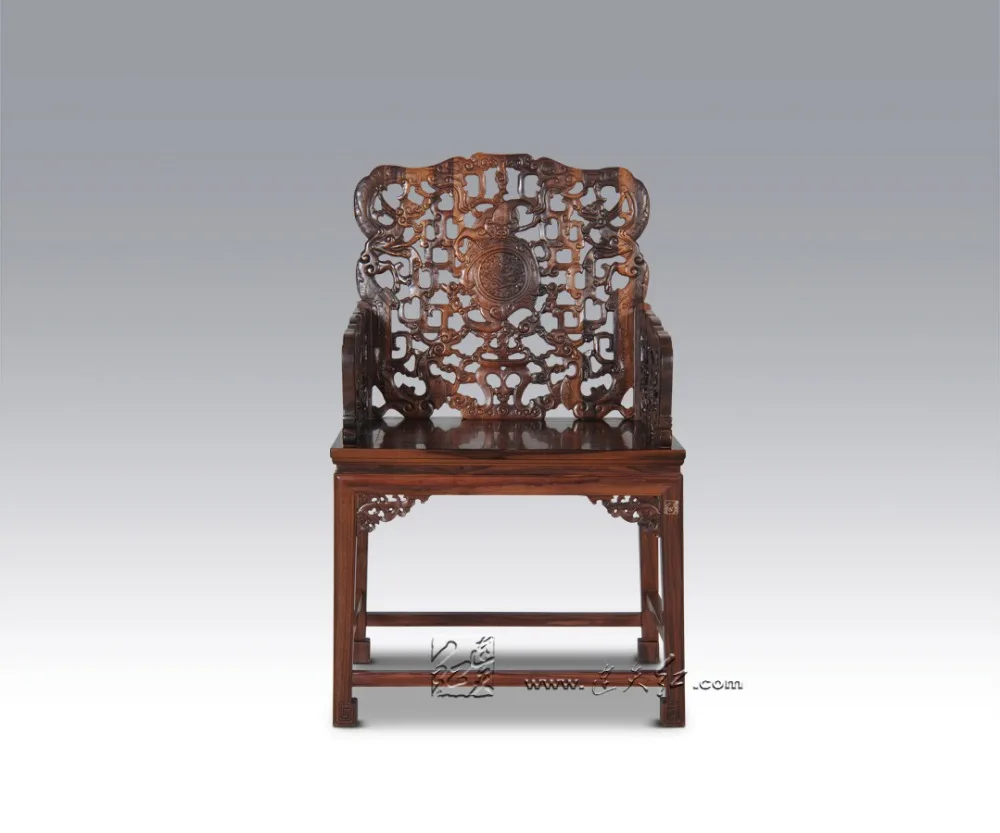 Классическое кресло из розового дерева в стиле ретро античное с перьями твердой