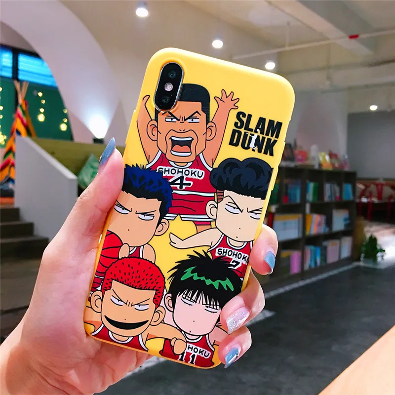 Japanese Cartoon Slamdunk Uniform Number Black Embossment Soft TPU Case For iPhone XS XR MAX 6 6S 7 8 Plus X |
