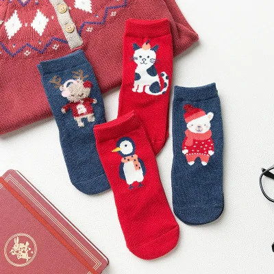 Новинка 2017 года детские рождественские носки для мальчиков и девочек 4 пары
