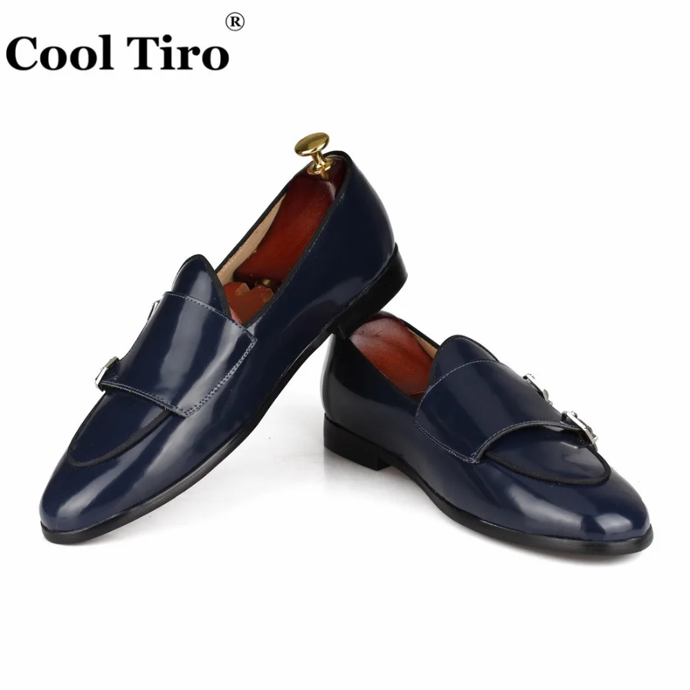 Cool Tiro/Полированная кожа дважды Monk Loafers Мужские Мокасины Тапочки под смокинг Свадебные модельные туфли Туфли без каблуков повседневная обувь чёрный; коричневый