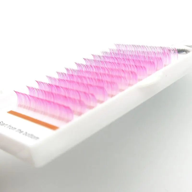 

HBZGTLAD New C/D curl 0.07/0.1mm 8-14 false lashes white+pink eyelash individual colored lashes Faux volume eyelash extensions