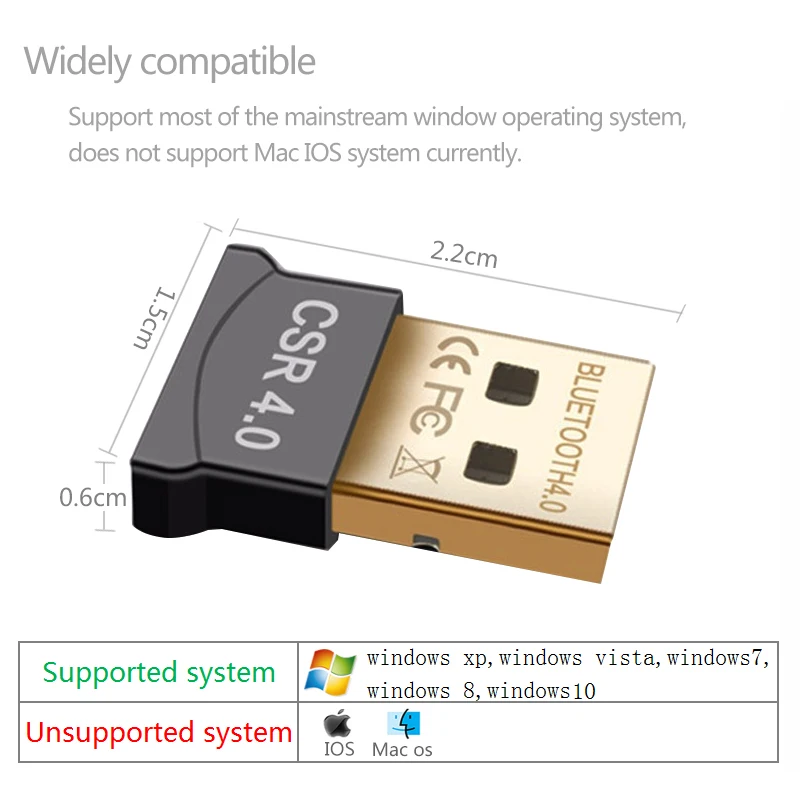 Беспроводной USB Bluetooth 4 0 адаптер Dongle Музыка звук приемник передатчик для PC