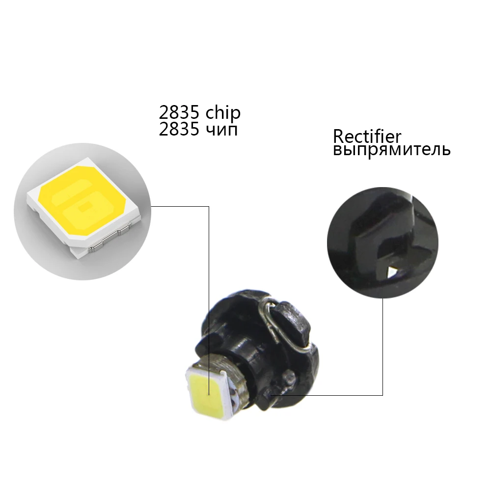 KEIN 10 шт. T3 светодиодная автомобильная лампа 2835 1smd Авто приборная панель