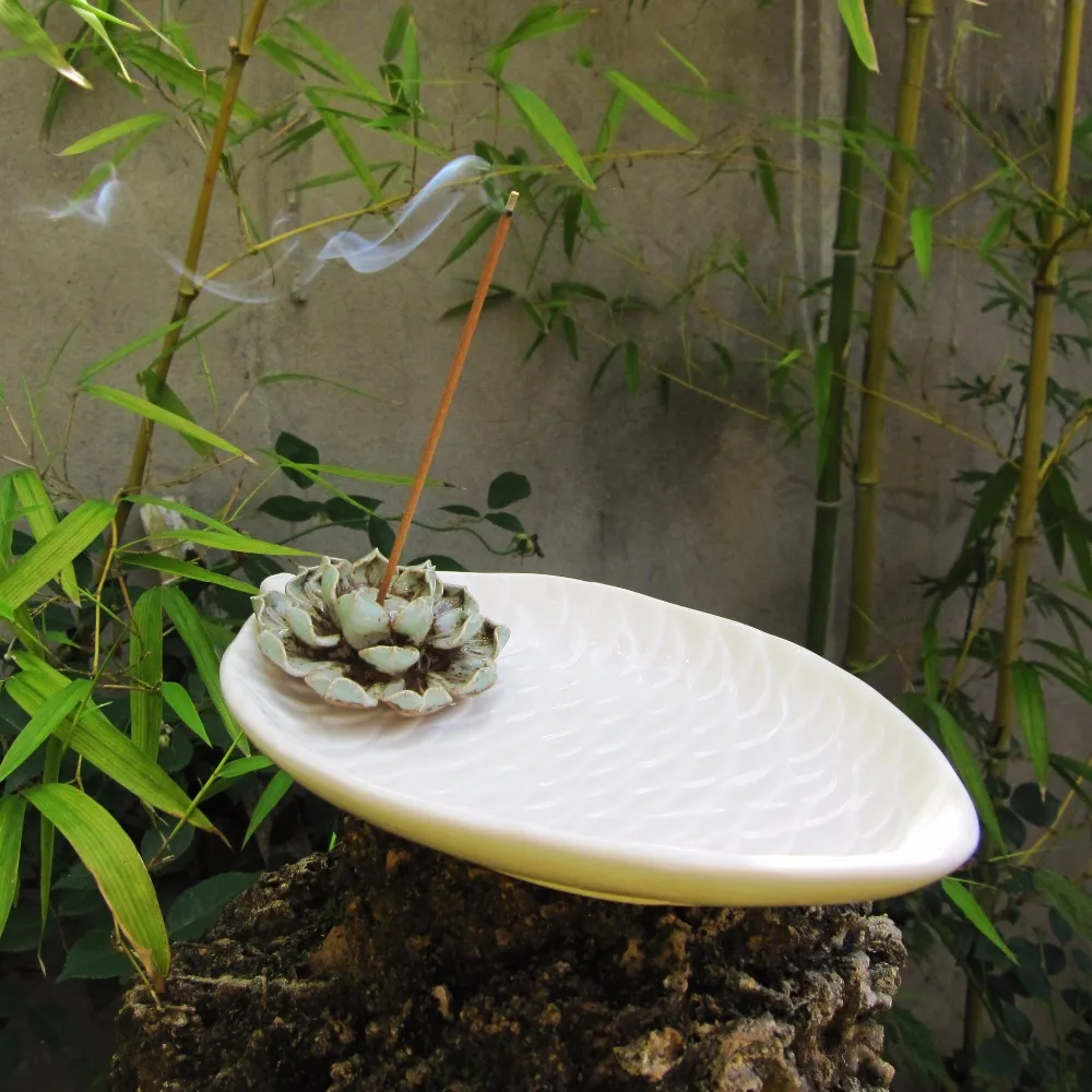 Керамическая курильница в виде цветка лотоса|censer incense burner|ceramic censerincense burner |
