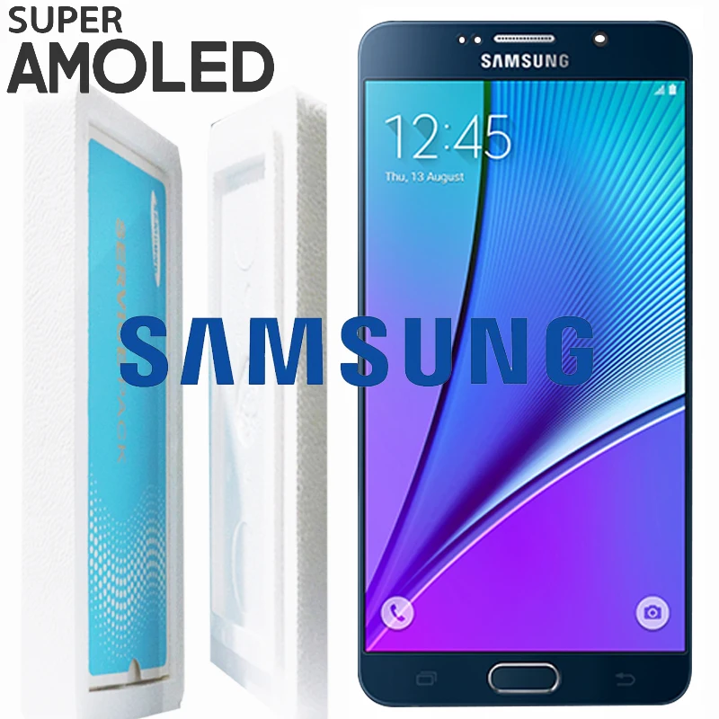 5,7 ''ЖК-дисплей с рамкой для SAMSUNG Galaxy Note 5 N9200 N920T N920A N920I N920G сенсорный экран дигитайзер