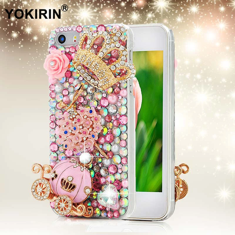 YOKIRIN 3D ручной работы алмазные стразы чехол для телефона iPhone 5 5S 5C 6 6S Plus samsung Galaxy S6 Edge