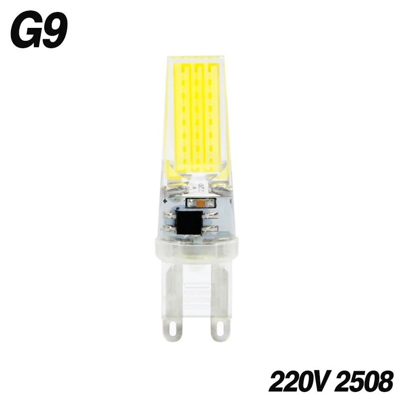G9 AC 220V 9W Светодиодный G4 G9 E14 лампочка AC/DC 12 В 220 В 3 Вт 6 Вт 9 Вт COB SMD светодиодный светильник заменить галогенный прожектор люстра - Испускаемый цвет: G9 AC 220V 9W