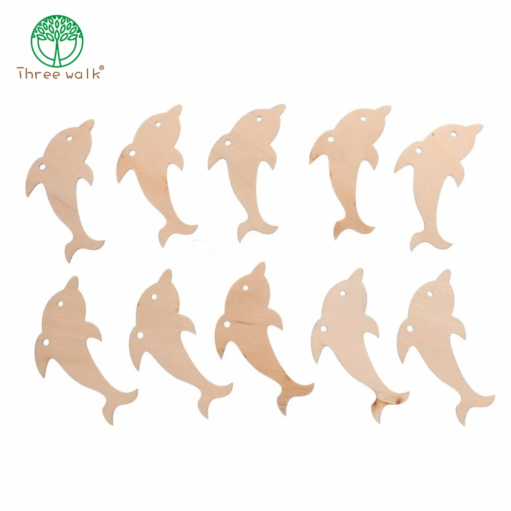 B58 10 шт. деревянный Дельфин для рукоделия семейное украшение счастливой Пасхи