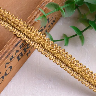 Gold yellow Qgvish 15 м/лот 1,3 см широкий занавес Кружева Планки пояс ленты DIY шитье диван сценическая скатерть одежда край стула кружевная отделка декор - Цвет: Gold yellow