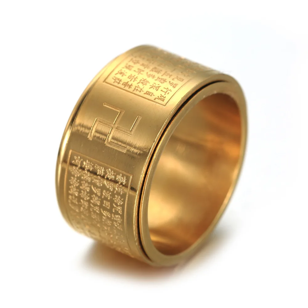 Китайское буддистское Писание вращающееся кольцо на санскрите из нержавеющей