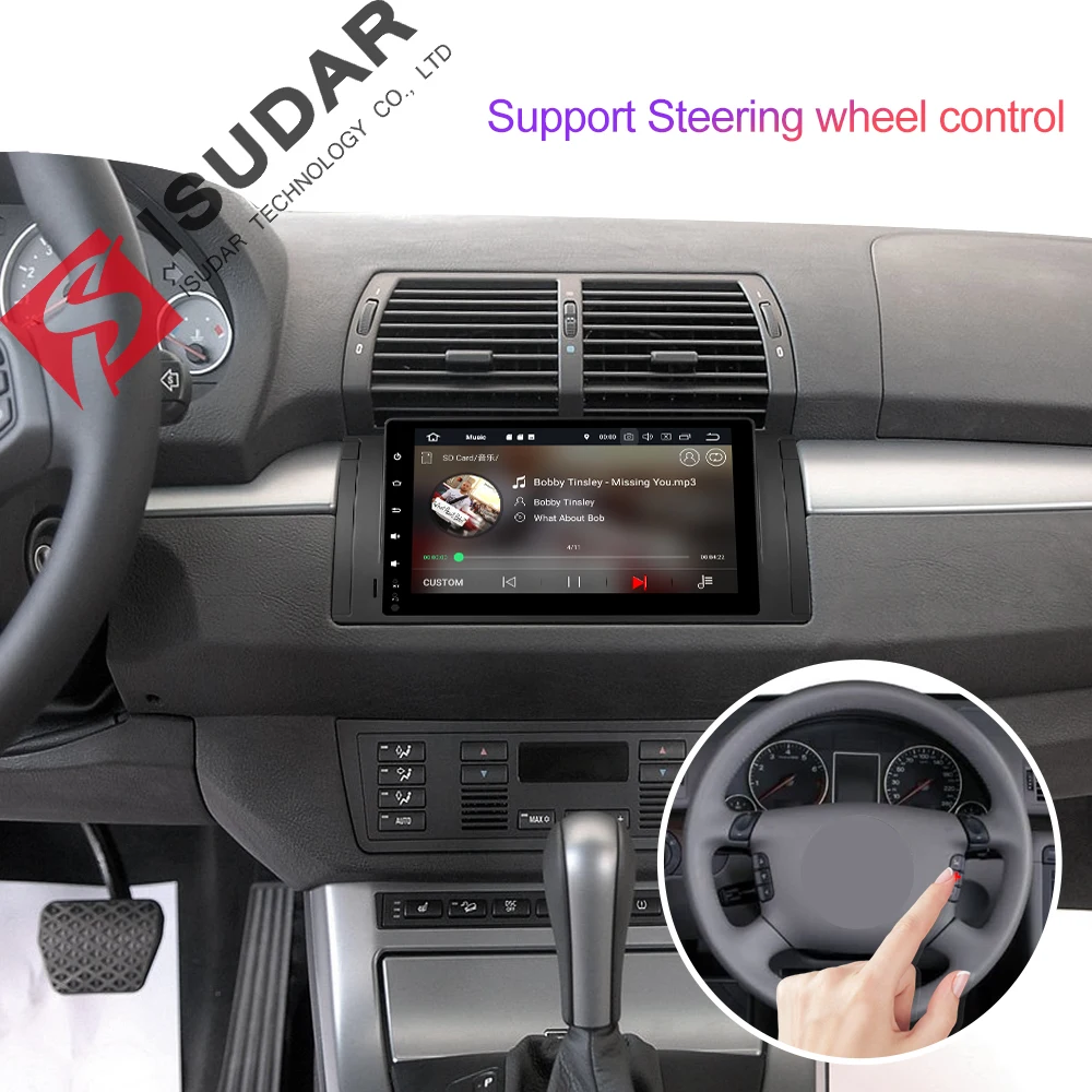Isudar автомобильный мультимедийный плеер два Din Automotivo радио Android 9 для BMW/E39/E53/X5/M5 gps
