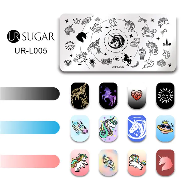 URL005 Ur Sugar ногтей штамповка пластины День Святого Валентина бабочка Геометрическая роза цветочный художественный штамп с изображением для ногтей шаблон DIY - Цвет: URL005
