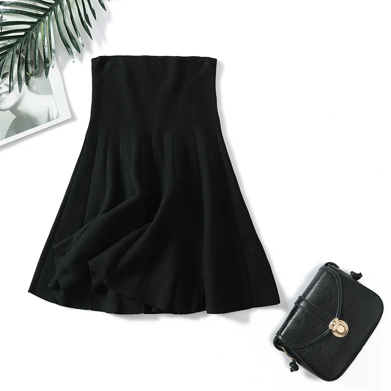 Женская трикотажная короткая юбка сезон осень зима сексуальные однотонные юбки