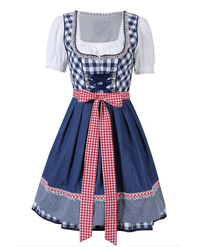 Women Oktoberfest Costume Octoberfest Bavarian Dirndl Maid Peasant Skirt Dress Party Female Oktoberfest Dress