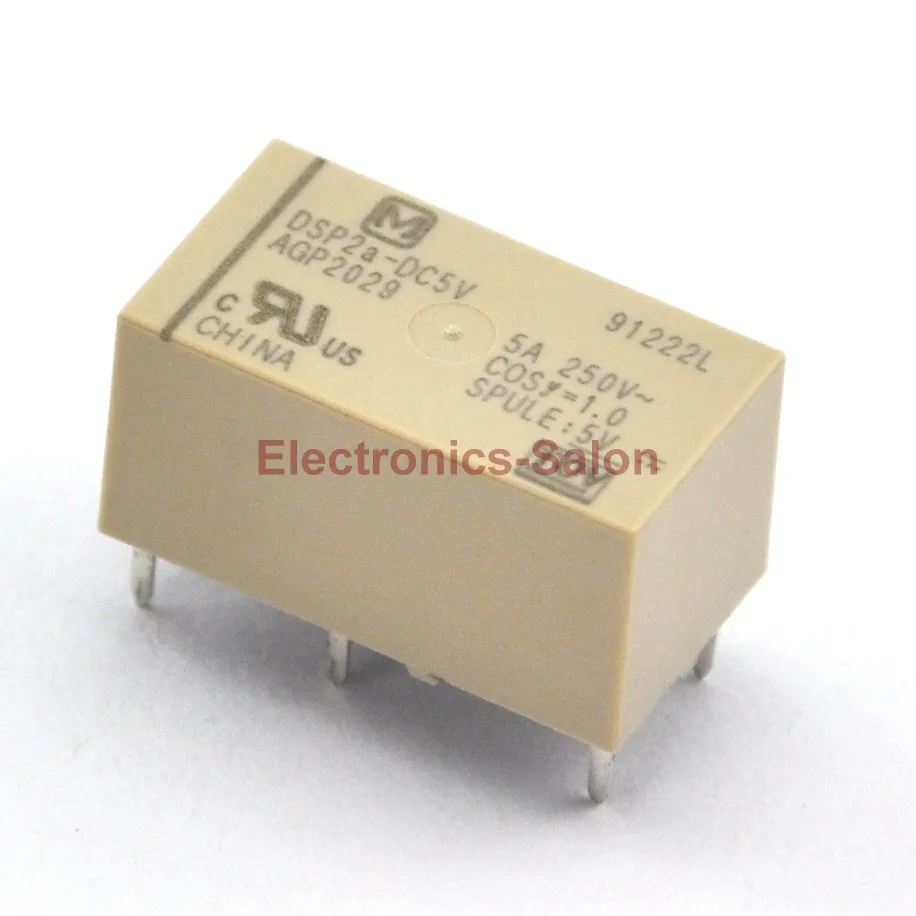 (10 шт./лот) DSP2a-DC5V небольшой поляризации Мощность реле 2 Form A DPST. | Электронные
