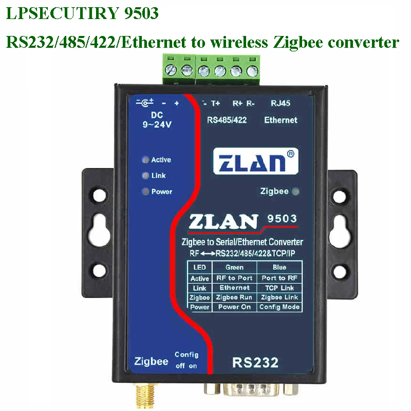 

Zigbee беспроводной последовательный порт сервера RS232 RS485 RS422 Ethernet для ZigBee ZLAN9503 беспроводное устройство передачи данных