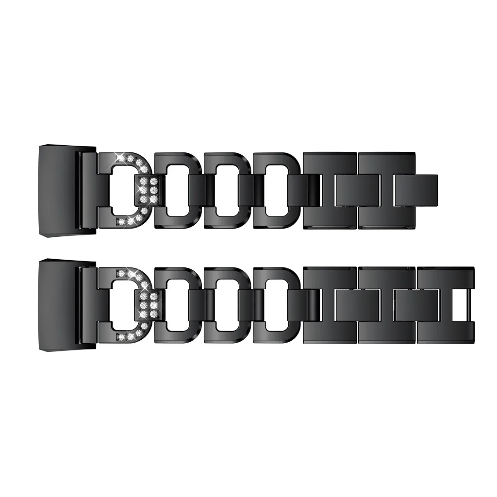 D слово металлические браслеты Замена Регулируемые ремни Кристалл для Fitbit Charge 3 ремешок для спортивных часов часы силиконовый браслет