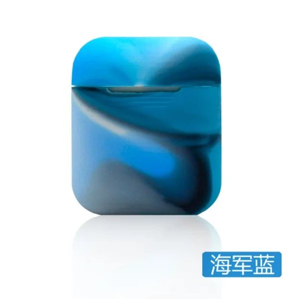 sea blue Силиконовый противоударный защитный чехол для Apple AirPods, кожный чехол для AirPods, настоящая Беспроводная коробка для наушников, аксессуары - Цвет: sea blue