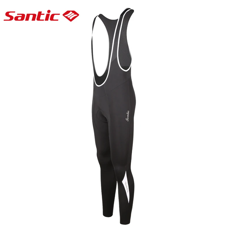 Santic, мужские велосипедные нагрудники, 4D подкладка, подушка, зима, MTB, велосипед, Велоспорт, нагрудник, длинные штаны, теплый флис, Азиатский Размер, M-3XL, K7MC019