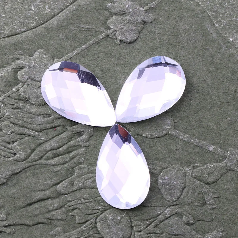 Free shipping!!!2018 Super shining white Drop shaped flat back glass crystal rhinestones apply to wedding dress and DIY jewelry