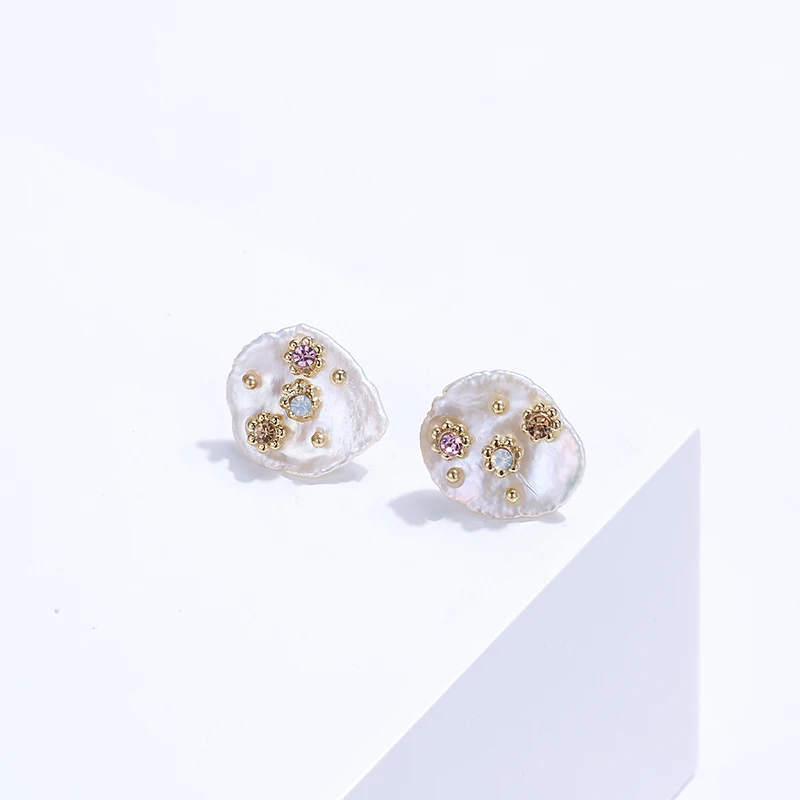 YMYW 2020 Luxury Chic Rhinestone Freshwater Pearls Stud Earrings Charm Copper for Women Party Bijoux En Argent 925 | Украшения и