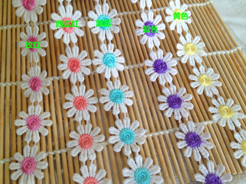 

1 ярд, 2,5 см, ширина, Цветочная кружевная отделка, высококачественный материал ручной работы «сделай сам», швейная кружевная лента