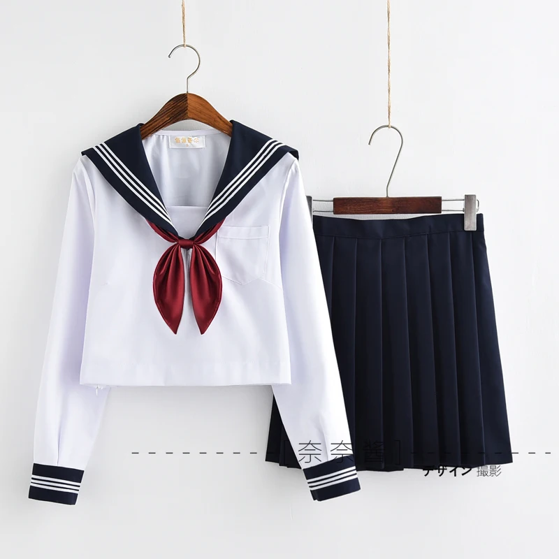 Японская школьная форма JK костюм моряка Женский карнавальный блузка комплект с