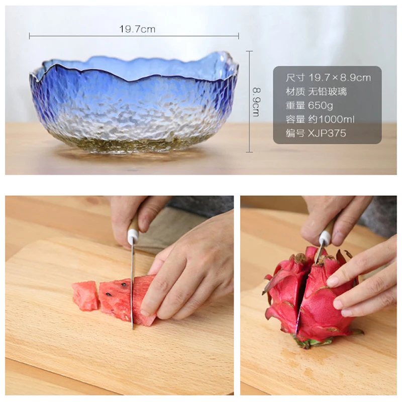 Glass Ware glass salad large bowl of fruit tea. |