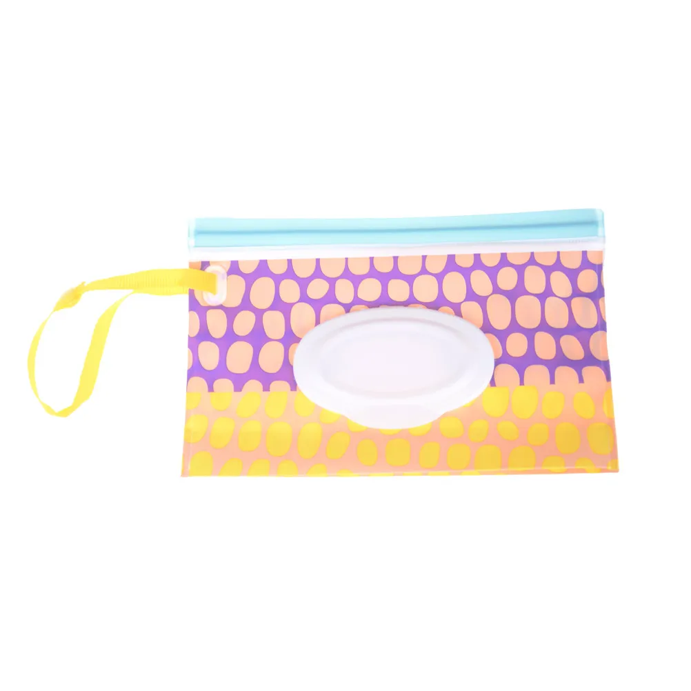 

Easy-carry Snap-Strap Wipes Eco-friendly Clutch Clean Wipes Carrying Case Wet Wipes Bag Clamshell Cosmetic Pouch